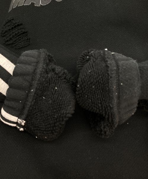 masonprince（メゾンプリンス）MASONPRINCE (メゾンプリンス) ラグランサイドラインダメージ加工パーカー ブラック サイズ:2の古着・服飾アイテム