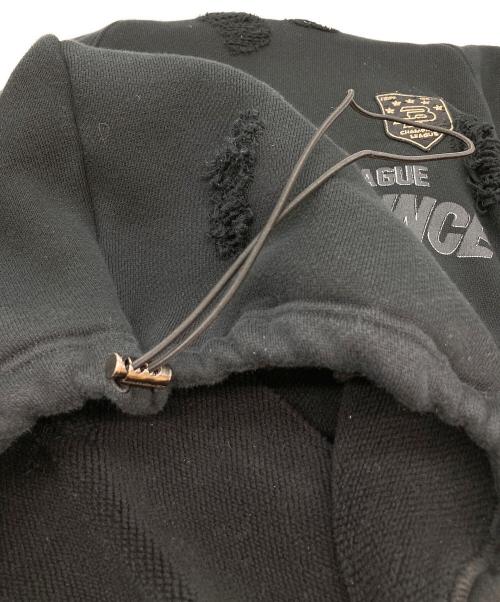 masonprince（メゾンプリンス）MASONPRINCE (メゾンプリンス) ラグランサイドラインダメージ加工パーカー ブラック サイズ:2の古着・服飾アイテム