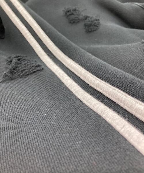 masonprince（メゾンプリンス）MASONPRINCE (メゾンプリンス) ラグランサイドラインダメージ加工パーカー ブラック サイズ:2の古着・服飾アイテム