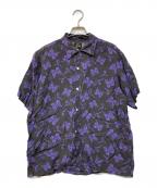 Needlesニードルズ）の古着「パピヨン柄オープンカラーシャツ」｜パープル