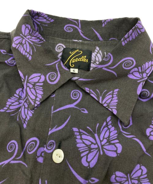 Needles（ニードルズ）Needles (ニードルズ) パピヨン柄オープンカラーシャツ パープル サイズ:Sの古着・服飾アイテム