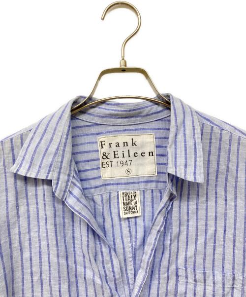 Frank&Eileen（フランクアンドアイリーン）Frank&Eileen (フランクアンドアイリーン) BARRY リネンストライプシャツ スカイブルー サイズ:Sの古着・服飾アイテム