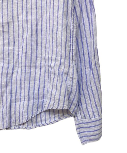 Frank&Eileen（フランクアンドアイリーン）Frank&Eileen (フランクアンドアイリーン) BARRY リネンストライプシャツ スカイブルー サイズ:Sの古着・服飾アイテム