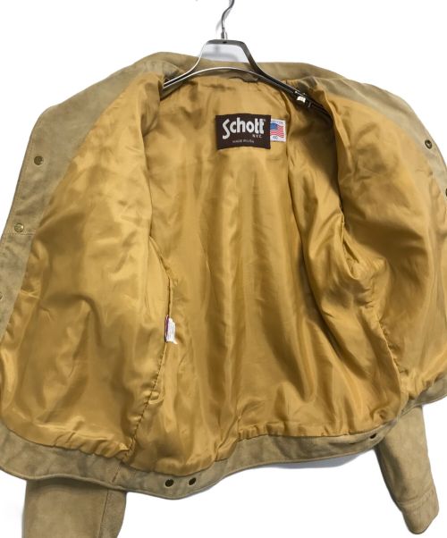 Schott（ショット）shott (ショット) レザートラッカージャケット ベージュ サイズ:40の古着・服飾アイテム