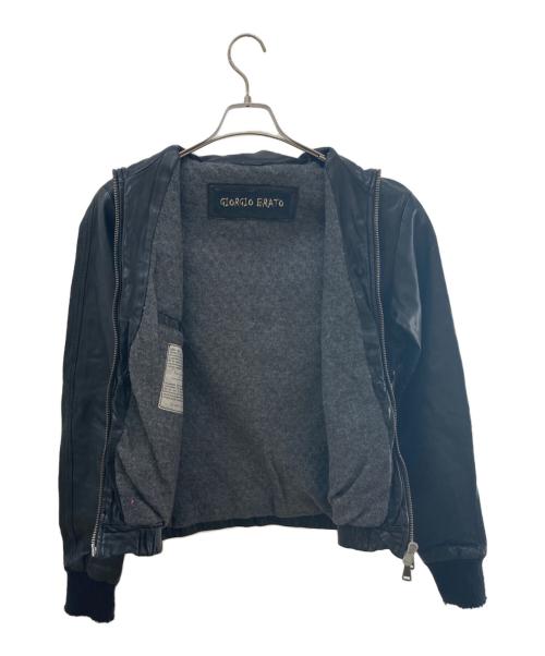 GIORGIO BRATO（ジョルジョブラッド）GIORGIO BRATO (ジョルジョブラッド) レザーブルゾン ブラック サイズ:44の古着・服飾アイテム
