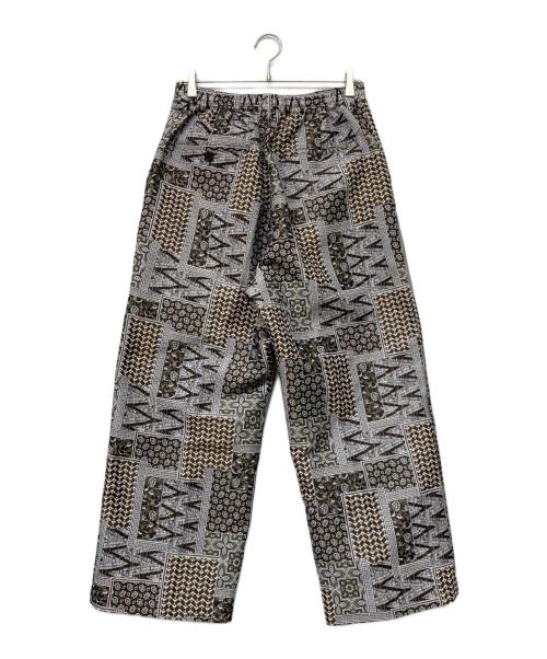MAISON SPECIAL（メゾンスペシャル）MAISON SPECIAL (メゾンスペシャル) パッチワークジャガードワンタックワイドパンツ ブラウンの古着・服飾アイテム