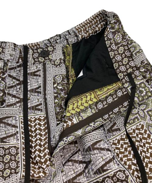 MAISON SPECIAL（メゾンスペシャル）MAISON SPECIAL (メゾンスペシャル) パッチワークジャガードワンタックワイドパンツ ブラウンの古着・服飾アイテム