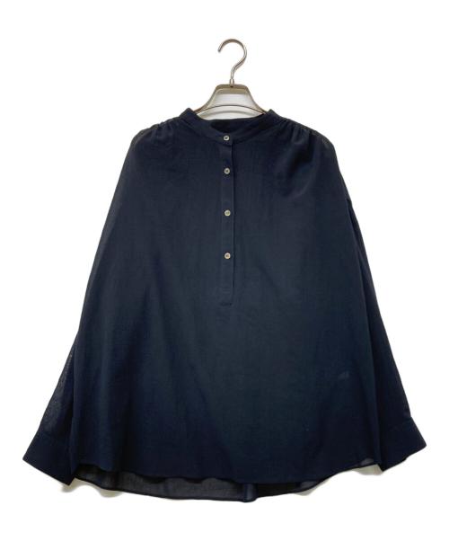FRAMeWORK（フレームワーク）FRAMeWORK (フレームワーク) 24SS コットンボイルギャザーバンドカラー ネイビー サイズ:-の古着・服飾アイテム
