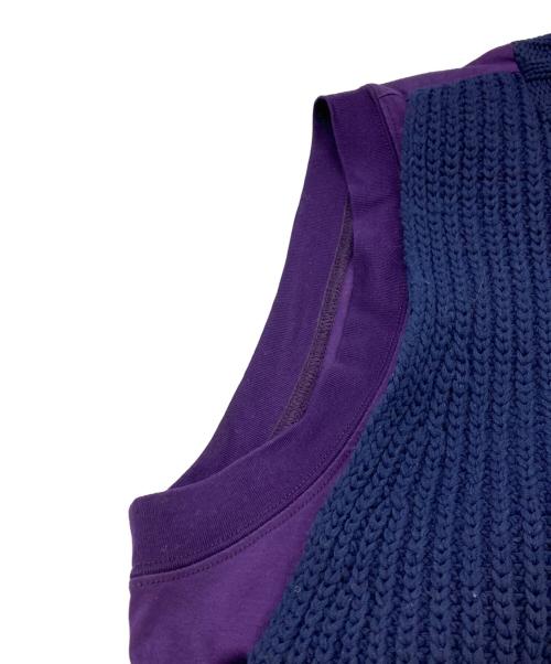 JOHN LAWRENCE SULLIVAN（ジョン ローレンス サリバン）JOHN LAWRENCE SULLIVAN (ジョン ローレンス サリバン) ニットドッキングノースリーブワンピース パープル サイズ:-の古着・服飾アイテム