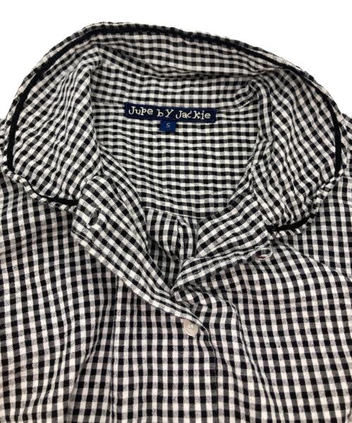 Jupe by Jackie（ジュップバイジャッキー）JUPE BY JACKIE (ジュップバイジャッキー) ギンガムチェック丸襟シャツ ブラック サイズ:Sの古着・服飾アイテム