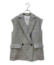 Sov.（ソブ）の古着「バイカラーツィードノースリーブジャケット」｜ホワイト