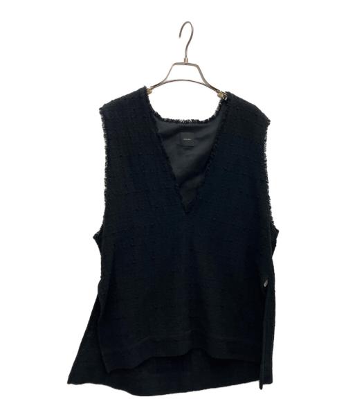 Spick and Span（スピックアンドスパン）Spick and Span (スピックアンドスパン) Italian fabric ツイードベスト ブラック サイズ:SIZEFREEの古着・服飾アイテム