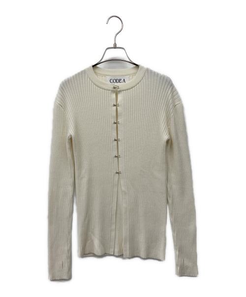 CODE A（コードエー）CODE A (コードエー) fronthook knit cardigan ホワイト サイズ:Freeの古着・服飾アイテム