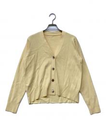 SOEJU（ソージュ）の古着「Vネックショートニットカーディガン」｜イエロー