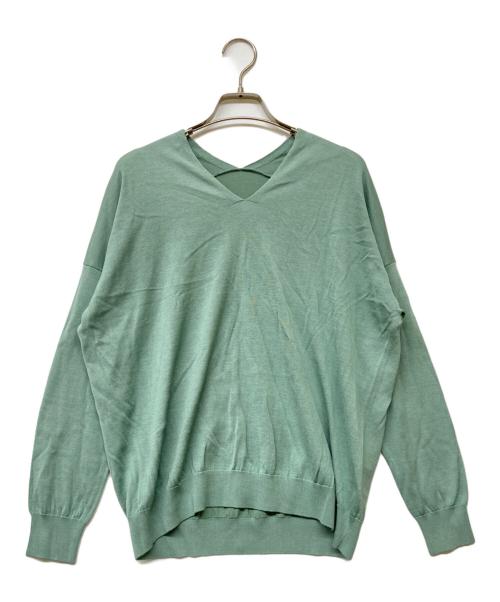 SOEJU（ソージュ）SOEJU (ソージュ) シルクコットンVネックニット ミント サイズ:Mの古着・服飾アイテム