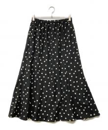 URBAN RESEARCH DOORS（アーバンリサーチドアーズ）の古着「ドットプリントフレアスカート」｜ブラック