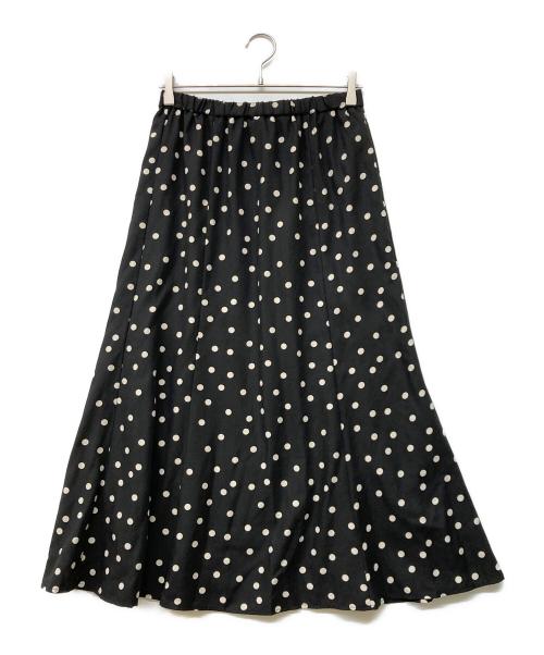 URBAN RESEARCH DOORS（アーバンリサーチドアーズ）URBAN RESEARCH DOORS (アーバンリサーチドアーズ) ドットプリントフレアスカート ブラック サイズ:Mの古着・服飾アイテム