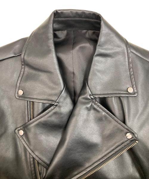 cepie.（セピエ）cepie. (セピエ) フェイクレザーライダースジャケット ブラック サイズ:FREEの古着・服飾アイテム
