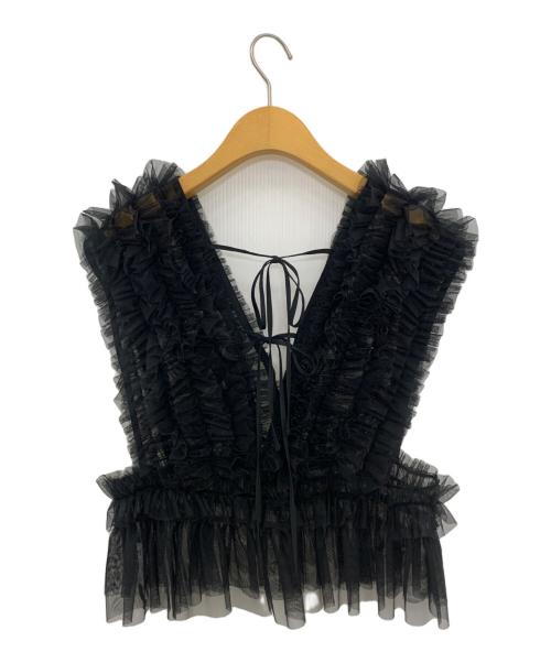 ARPEGE STORY（アルページュストーリー）ARPEGE STORY (アルページュストーリー) チュールフリルベスト ブラック サイズ:2の古着・服飾アイテム