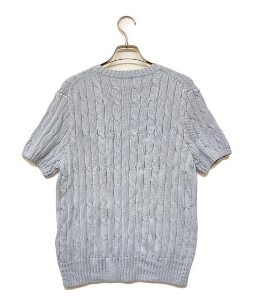 POLO RALPH LAUREN（ポロ・ラルフローレン）POLO RALPH LAUREN (ポロ・ラルフローレン) QRタグ  SS CBL T-SHORT SLEEVE-SWEATER スカイブルー サイズ:Xlの古着・服飾アイテム
