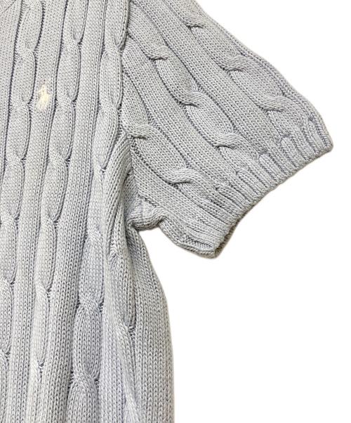 POLO RALPH LAUREN（ポロ・ラルフローレン）POLO RALPH LAUREN (ポロ・ラルフローレン) QRタグ  SS CBL T-SHORT SLEEVE-SWEATER スカイブルー サイズ:Xlの古着・服飾アイテム