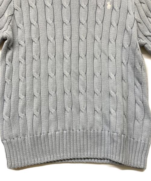 POLO RALPH LAUREN（ポロ・ラルフローレン）POLO RALPH LAUREN (ポロ・ラルフローレン) QRタグ  SS CBL T-SHORT SLEEVE-SWEATER スカイブルー サイズ:Xlの古着・服飾アイテム
