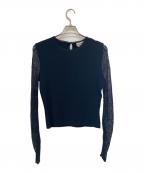 ALEXANDER McQUEENアレキサンダーマックイーン）の古着「Lace Sleeved Ribbed Knit Sweater」｜ブラック