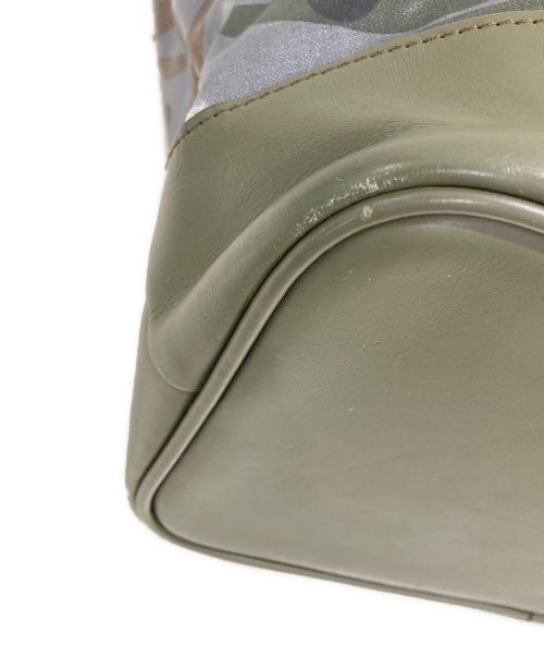 lucien pellat-finet（ルシアン・ペラフィネ）lucien pellat-finet (ルシアン・ペラフィネ) スカル×カモフラージュ柄トートバッグ グリーンの古着・服飾アイテム