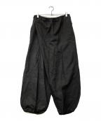 SOU・SOUソウソウ）の古着「リネンラップイージーパンツ」｜ブラック