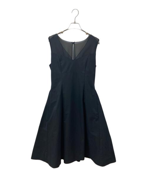 FOXEY NEWYORK（フォクシーニューヨーク）FOXEY NEWYORK (フォクシーニューヨーク) Vネックワンピース ブラック サイズ:SIZE 40の古着・服飾アイテム