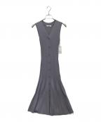 Snidelスナイデル）の古着「ノースリフロントボタンニットワンピース」｜ラベンダー