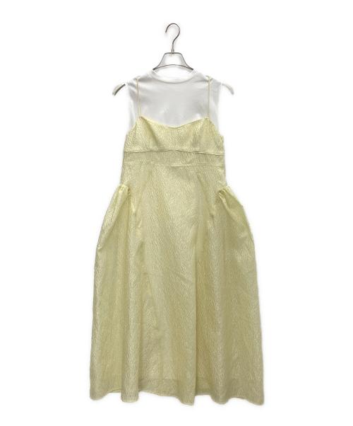 Mila Owen（ミラオーウェン）Mila Owen (ミラオーウェン) カットレイヤードパネルボリュームワンピース イエロー×ホワイト サイズ:SIZE0 未使用品の古着・服飾アイテム