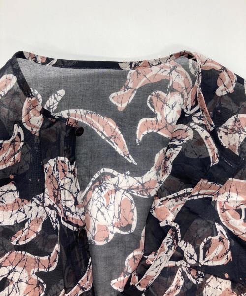 BACCA（バッカ）BACCA (バッカ) バティックプリント コットンボイルブラウス ネイビー サイズ:36の古着・服飾アイテム