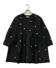 CADUNE（カデュネ）の古着「ドットペプラムニット」｜ブラック