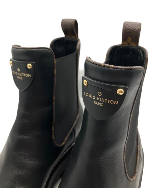 LOUIS VUITTON（ルイ ヴィトン）LOUIS VUITTON (ルイ ヴィトン) モノグラム サイドゴア チェルシーブーツ ブラック サイズ:36 1/2の古着・服飾アイテム