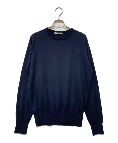 SLOANE（スローン）SLOANE (スローン) 30G天竺コットンスーパーハイゲージクルーネックニット ネイビー サイズ:3の古着・服飾アイテム
