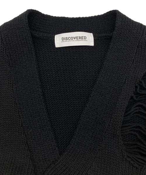 DISCOVERED（ディスカバード）DISCOVERED (ディスカバード) DAMAGE COTTON KNIT CARDIGAN ブラック サイズ:1の古着・服飾アイテム