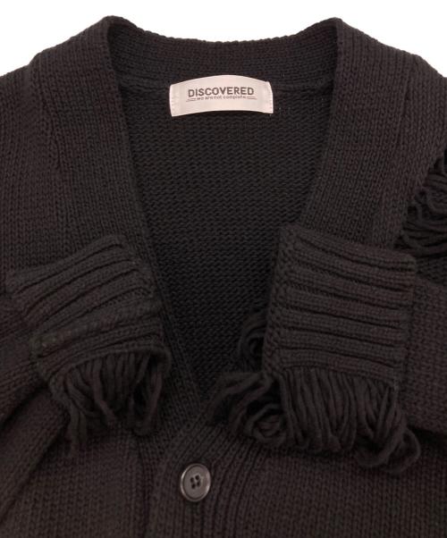 DISCOVERED（ディスカバード）DISCOVERED (ディスカバード) DAMAGE COTTON KNIT CARDIGAN ブラック サイズ:1の古着・服飾アイテム