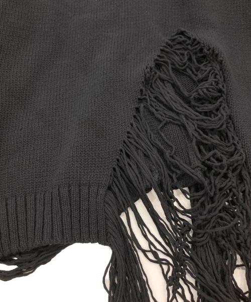 DISCOVERED（ディスカバード）DISCOVERED (ディスカバード) DAMAGE COTTON KNIT CARDIGAN ブラック サイズ:1の古着・服飾アイテム