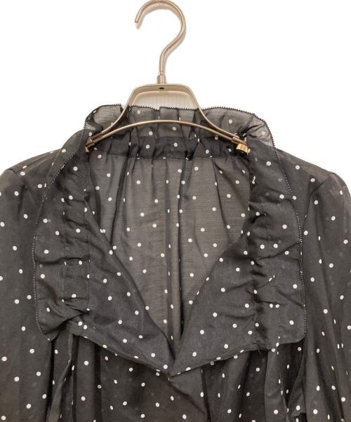 green label relaxing（グリーンレーベルリラクシング）green label relaxing (グリーンレーベルリラクシング) シアー フリル ボウタイ ブラウス ブラック サイズ:FREEの古着・服飾アイテム