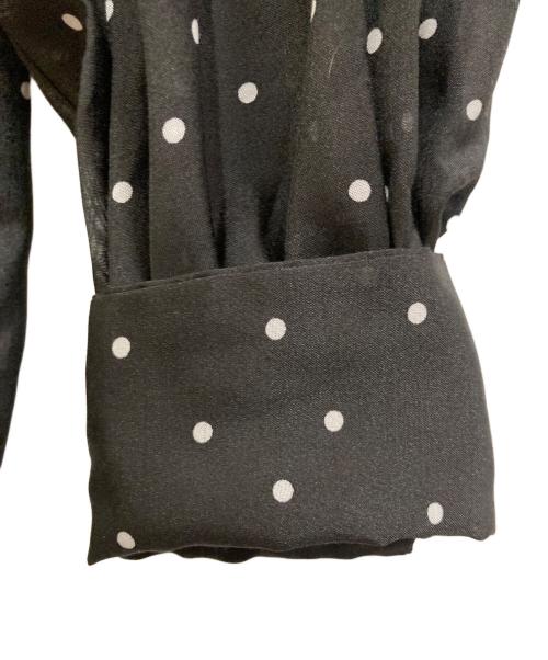 green label relaxing（グリーンレーベルリラクシング）green label relaxing (グリーンレーベルリラクシング) シアー フリル ボウタイ ブラウス ブラック サイズ:FREEの古着・服飾アイテム