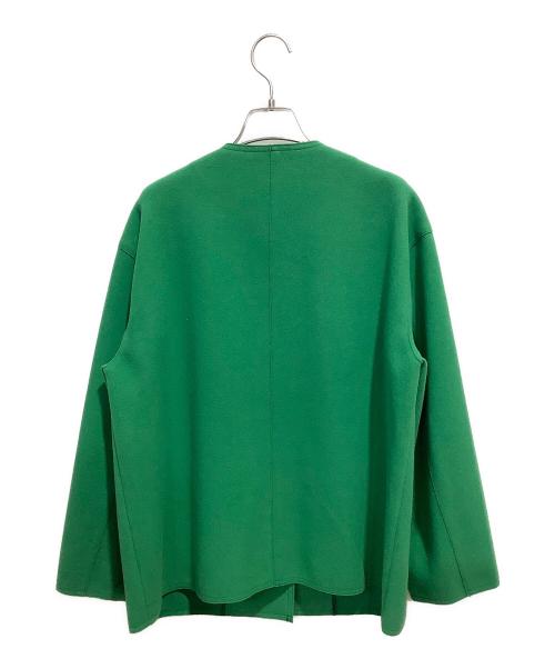 BALLSEY（ボールジィ）BALLSEY (ボールジィ) ニードルジャージーノーカラージャケット グリーン サイズ:36の古着・服飾アイテム