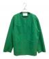 BALLSEY（ボールジィ）の古着「ニードルジャージーノーカラージャケット」｜グリーン