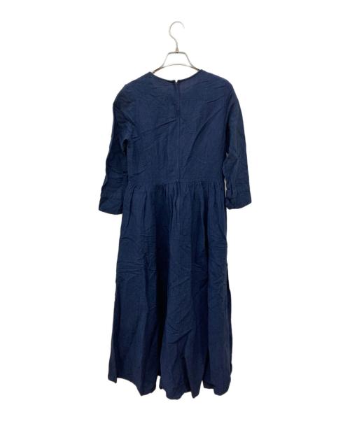 susuri（ススリ）susuri (ススリ) ブラックルースター リネンブレンドワンピース ネイビー サイズ:Mの古着・服飾アイテム