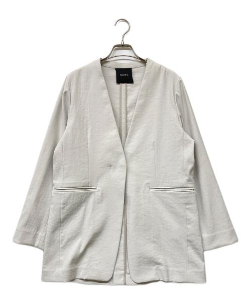 N.O.R.C（ノーク）N.O.R.C (ノーク) リネンオックスノーカラージャケット ライトグレー サイズ:2の古着・服飾アイテム