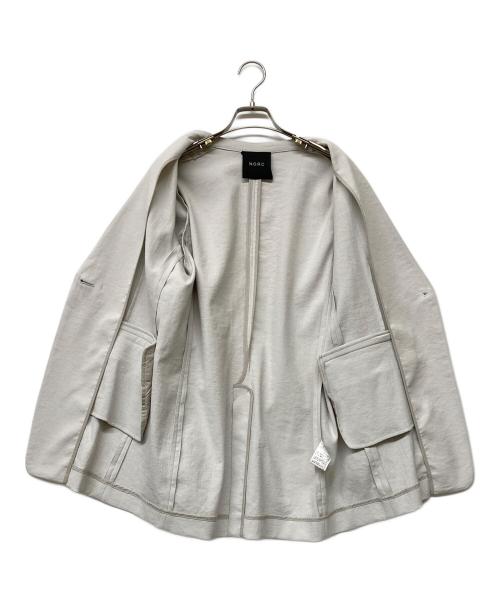 N.O.R.C（ノーク）N.O.R.C (ノーク) リネンオックスノーカラージャケット ライトグレー サイズ:2の古着・服飾アイテム