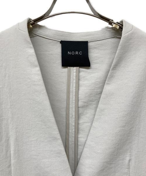 N.O.R.C（ノーク）N.O.R.C (ノーク) リネンオックスノーカラージャケット ライトグレー サイズ:2の古着・服飾アイテム