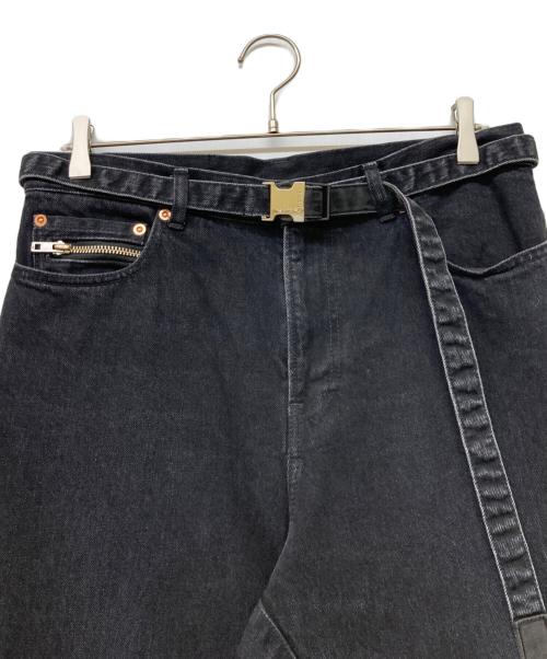 sacai（サカイ）sacai (サカイ) SLIM JEANS WITH BELT ブラック サイズ:3の古着・服飾アイテム