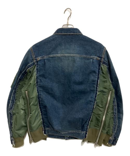 sacai（サカイ）sacai (サカイ) Denim x Nylon Twill Jacket インディゴ×オリーブ サイズ:2の古着・服飾アイテム