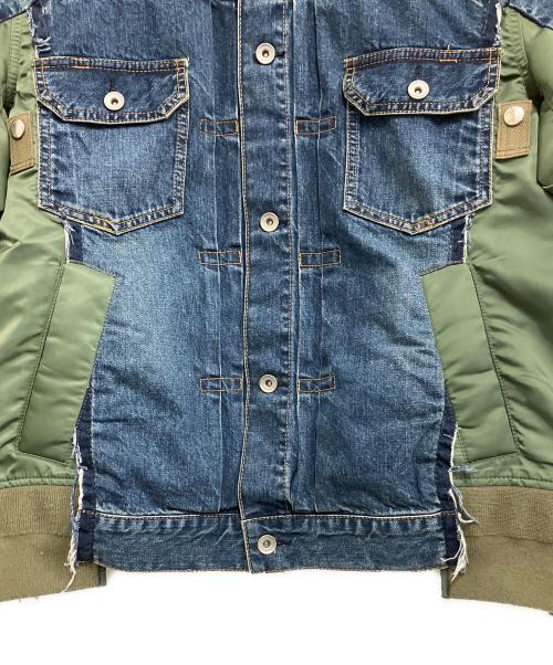 sacai（サカイ）sacai (サカイ) Denim x Nylon Twill Jacket インディゴ×オリーブ サイズ:2の古着・服飾アイテム